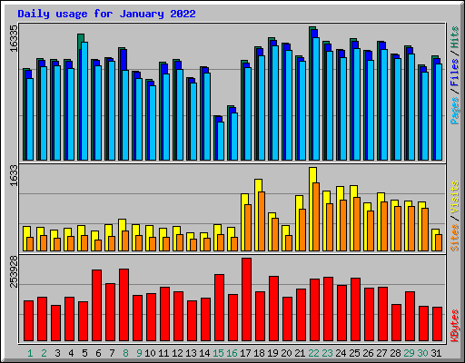 Daily usage for January 2022