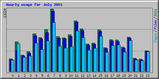 Hourly usage for July 2021