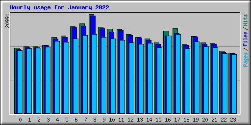 Hourly usage for January 2022