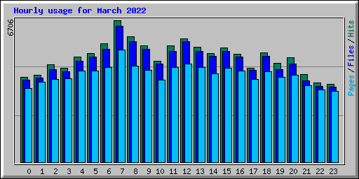 Hourly usage for March 2022