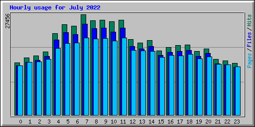 Hourly usage for July 2022