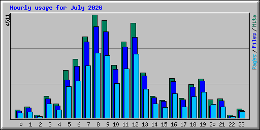 Hourly usage for July 2026